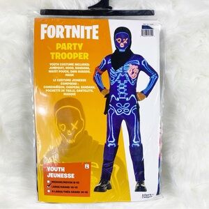 Fortnite Party Trooper Halloween Costume Cosplay Youth Kids Size Large 10-12